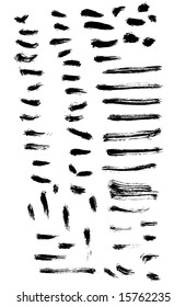 Grungy brush strokes set