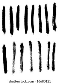 Grungy brush strokes set
