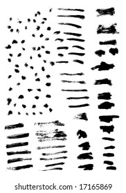 Grungy brush strokes set