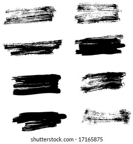 Grungy brush strokes set