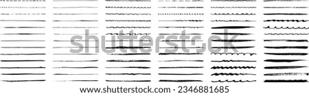  Grungy brushes collection. Black set paint, ink brush, brush strokes, brushes, lines, frames, box, grungy. Vector illustration