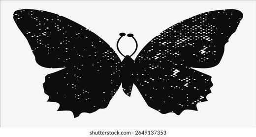 Grungy Butterfly Silhouette. abstrac background, vector Eps 10