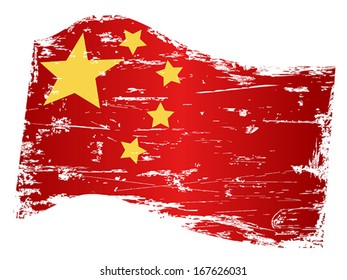 grungy china flag