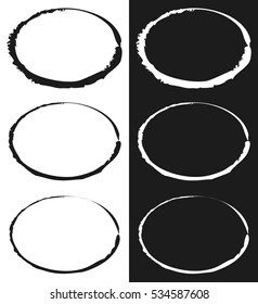 Grungy circle element set - Circles with smudged, smeared paint effect