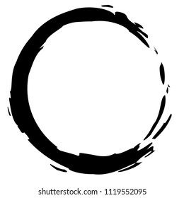 Grungy circles, circular splatter effect. Circle paintbrush