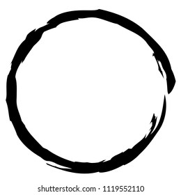 Grungy circles, circular splatter effect. Circle paintbrush