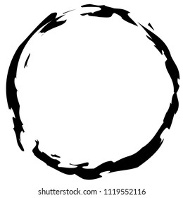 Grungy circles, circular splatter effect. Circle paintbrush