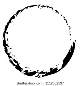 Grungy circles, circular splatter effect. Circle paintbrush