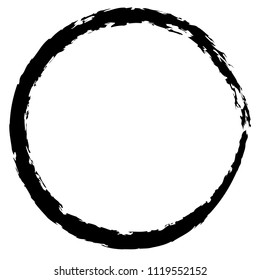 Grungy circles, circular splatter effect. Circle paintbrush