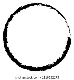 Grungy circles, circular splatter effect. Circle paintbrush