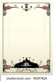 grungy circus poster. A new grunge poster with a black big top for your show.