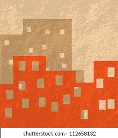 Grungy city background, eps10 vector