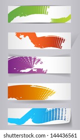 Grungy colored banners ready for your text - vector illustration