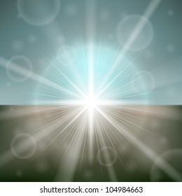 Grungy colored sunrise vector background. EPS10 file.