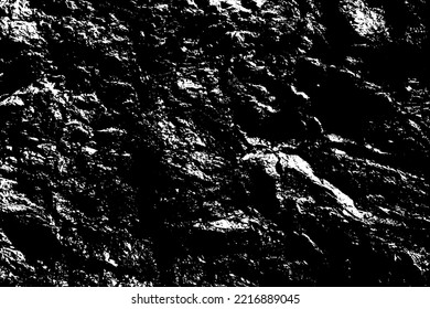 Textura vectorial en blanco y negro de la montaña de roca bombeada. Bastante cañón escarpado. Antiguo acantilado de mármol andrajado. Gran muro de piedra labrada. Desfiladero impresionante dañado para diseño de grunge natural 3d