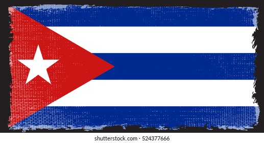 Grungy Cuban flag.Vector flag of Cuba.