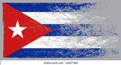Grungy Cuban flag.Vector flag of Cuba.