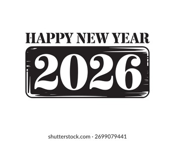 El diseño Grungy cuenta con 2026. Perfecto para la promoción de la celebración de los Nuevos años
