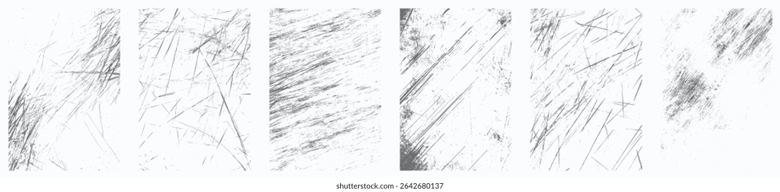 Grungy dirty texture vector set with noise, scratches, and vintage worn design	
