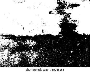 Grungy distressed concrete wall texture. Rectangle black and white vector overlay for vintage effect. Asphalt road grit. Rough surface. Black noise and dirt. Grungy asphalt texture. Monochrome grit