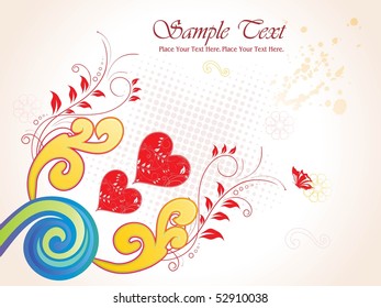 grungy, dotted background with creative artwork, romantic heart
