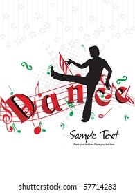 grungy dotted musical notes background