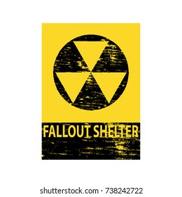 Grungy fallout shelter symbol sign
