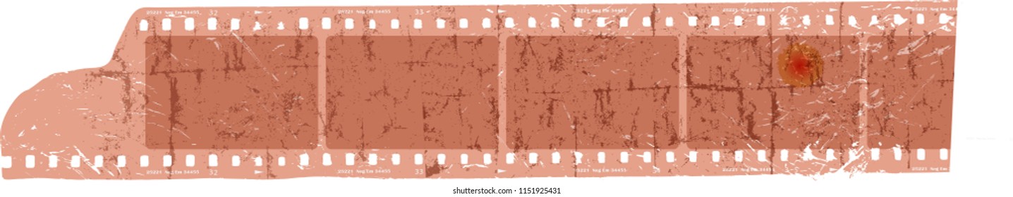 grungy film strip, blank photo frames, free space for pictures,vector,fictional artwork 