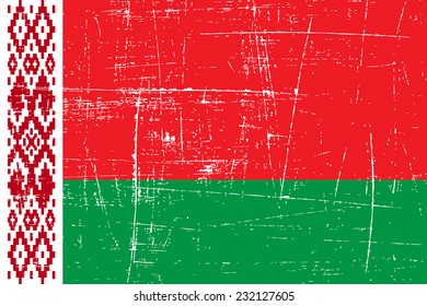 grungy Flag of Belarus