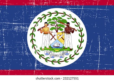 grungy Flag of Belize