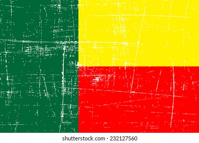 grungy Flag of Benin