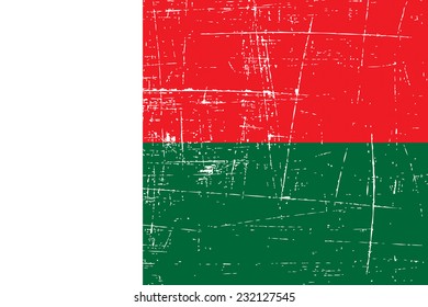 grungy Flag of Madagascar