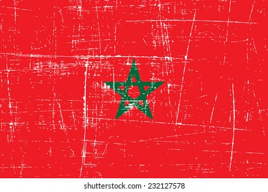 grungy Flag of Morocco
