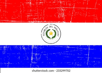 grungy Flag of Paraguay
