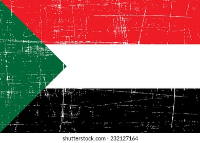 grungy Flag of Sudan