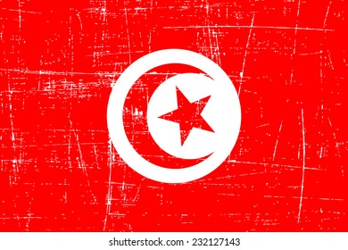 grungy Flag of Tunisia