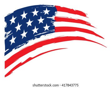 Grungy flag of united states of america. Design element