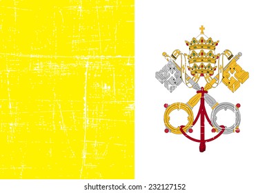 grungy Flag of the Vatican City