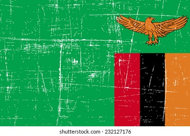 grungy Flag of Zambia