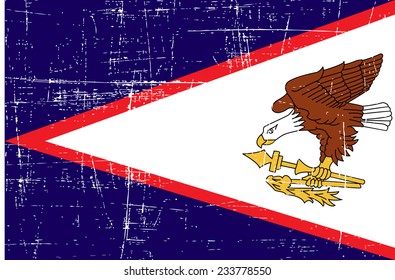 grungy Flags of american samoa