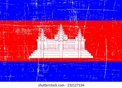grungy Flags of cambodia