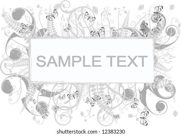 Grungy floral background with place for text