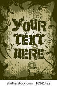 Grungy floral background vector illustration