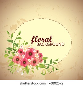 Grungy floral background-Vector Eps10