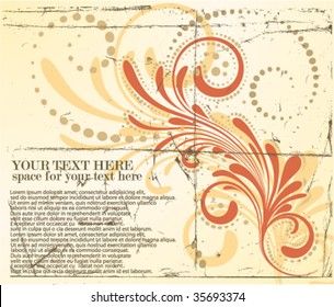 grungy floral card design