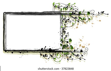 Grungy Floral Frame for Your Text or Pictures