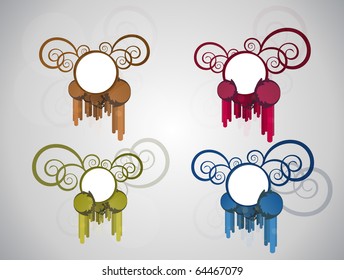 Grungy floral frames for your design. Fully vector, enjoy!