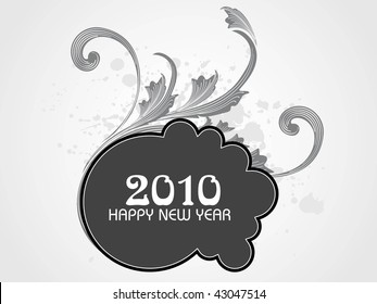 grungy floral pattern 2010 happy new year frame