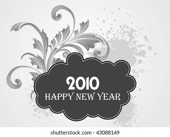 grungy floral pattern 2010 happy new year frame