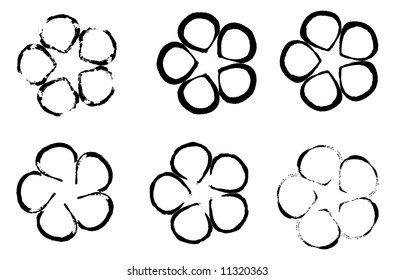 grungy flower shape collection
